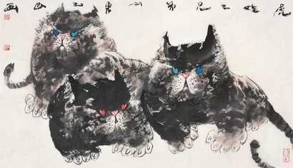 关玉良 猫 镜心